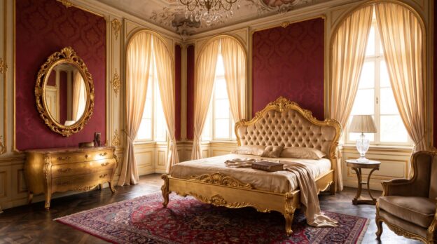 Schlafzimmer wie eine Suite: Bett, Kommode und Spiegel im Zusammenspiel